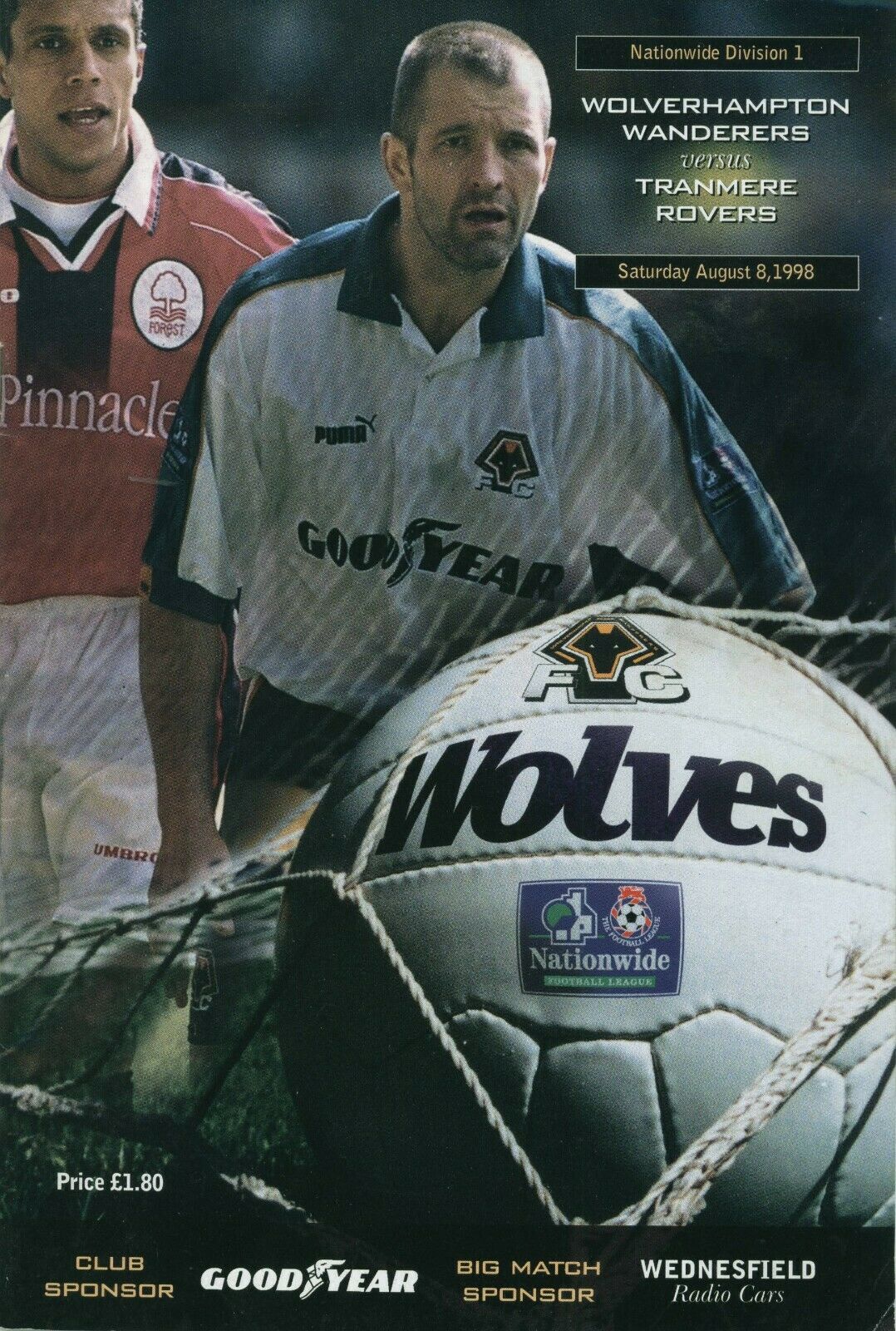 Wolverhampton Wanderers v Tranmere Rovers match programme
